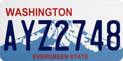 WA license plate AYZ2748