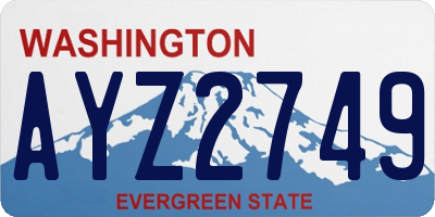 WA license plate AYZ2749