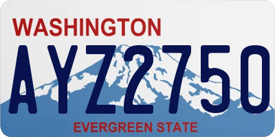 WA license plate AYZ2750