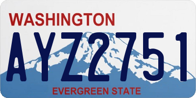 WA license plate AYZ2751