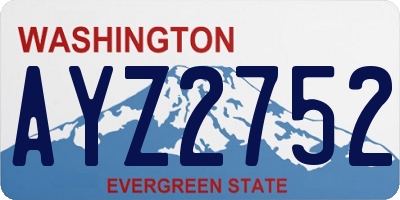 WA license plate AYZ2752