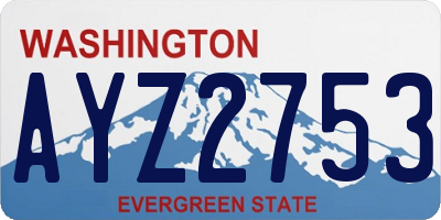 WA license plate AYZ2753