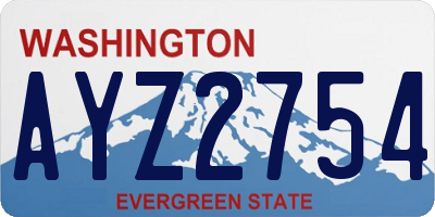 WA license plate AYZ2754