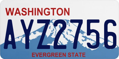 WA license plate AYZ2756