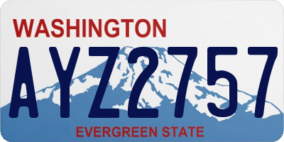 WA license plate AYZ2757