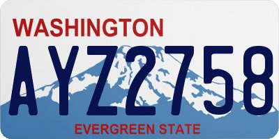 WA license plate AYZ2758