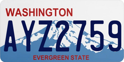 WA license plate AYZ2759