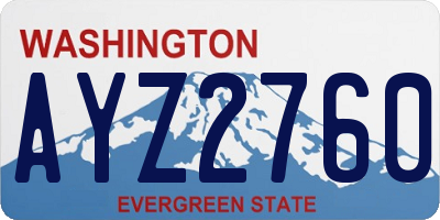 WA license plate AYZ2760