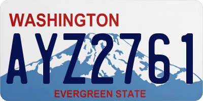 WA license plate AYZ2761