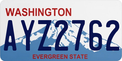 WA license plate AYZ2762