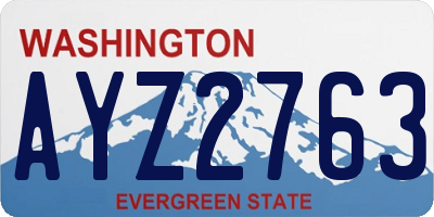 WA license plate AYZ2763