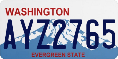 WA license plate AYZ2765