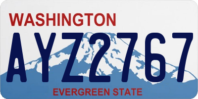 WA license plate AYZ2767