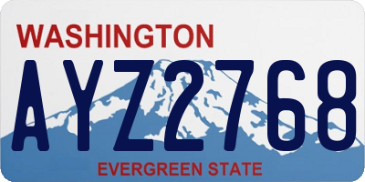 WA license plate AYZ2768