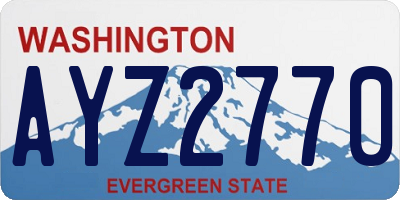 WA license plate AYZ2770