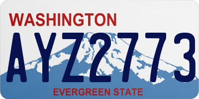 WA license plate AYZ2773