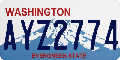 WA license plate AYZ2774