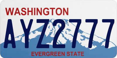 WA license plate AYZ2777