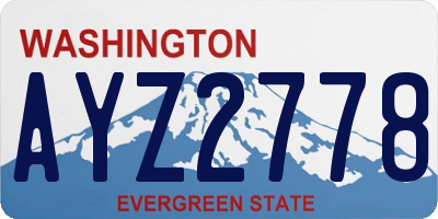 WA license plate AYZ2778