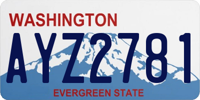 WA license plate AYZ2781