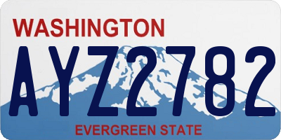 WA license plate AYZ2782