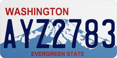 WA license plate AYZ2783