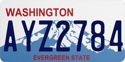 WA license plate AYZ2784