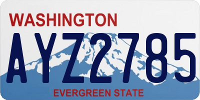 WA license plate AYZ2785