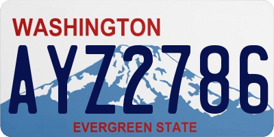 WA license plate AYZ2786