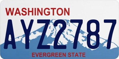 WA license plate AYZ2787