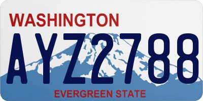 WA license plate AYZ2788