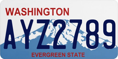 WA license plate AYZ2789