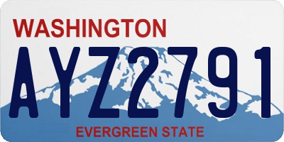 WA license plate AYZ2791