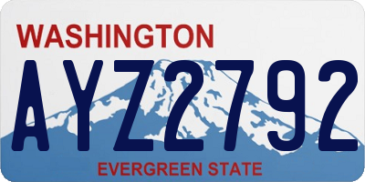 WA license plate AYZ2792