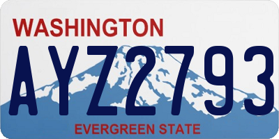 WA license plate AYZ2793