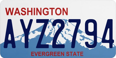 WA license plate AYZ2794