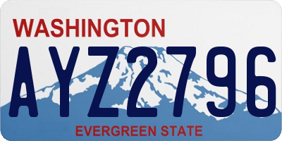 WA license plate AYZ2796