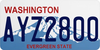 WA license plate AYZ2800