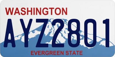 WA license plate AYZ2801