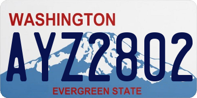 WA license plate AYZ2802