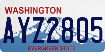 WA license plate AYZ2805