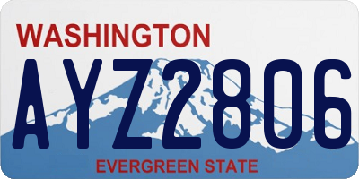 WA license plate AYZ2806