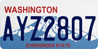 WA license plate AYZ2807