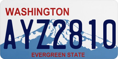 WA license plate AYZ2810