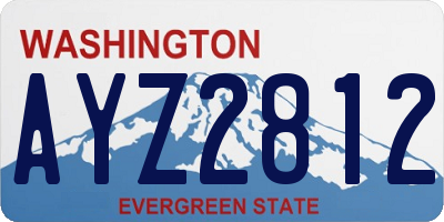 WA license plate AYZ2812