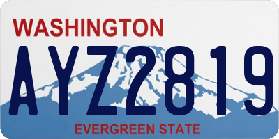 WA license plate AYZ2819