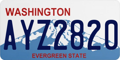 WA license plate AYZ2820