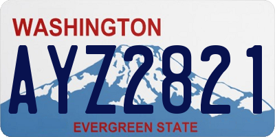 WA license plate AYZ2821