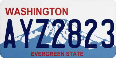 WA license plate AYZ2823