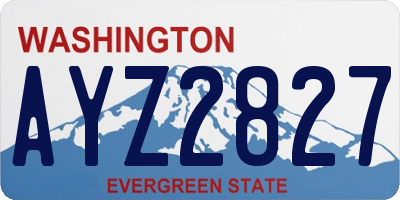 WA license plate AYZ2827